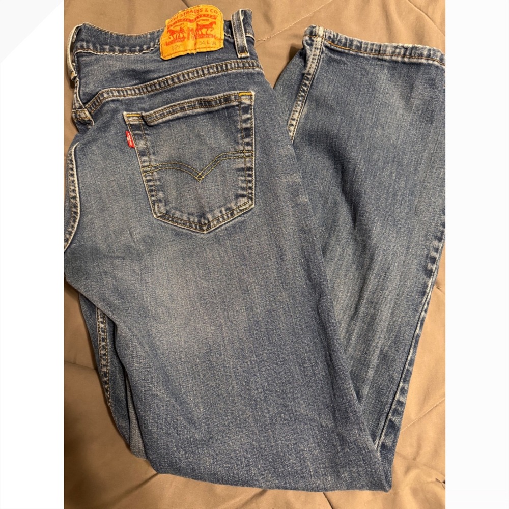 Levis 569 Loose Straight Fit Jeans Mens 34x34 Blue Denim Medium Wash 569-0127
